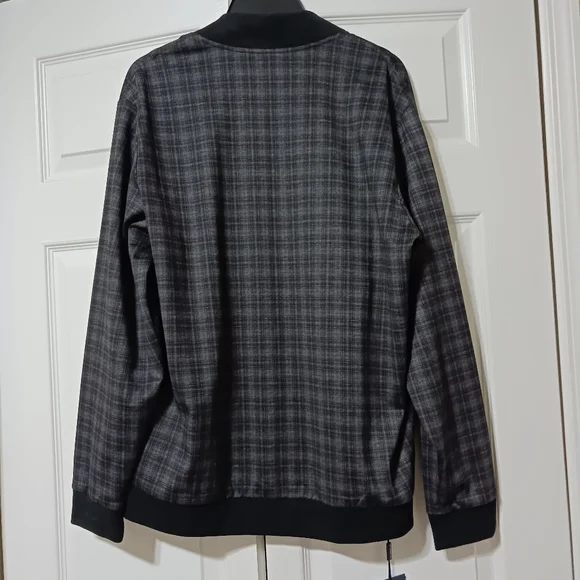 Hart Schaffner Marx Plaid Pattern Black Red Grey White Jacket Medium